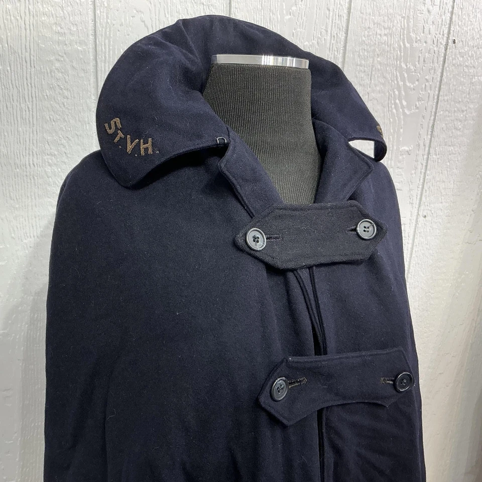 Vtg Bruck's Nurses Cape Coat Womens S/M Wool Navy /Red Lined St.VH Hospital 40s - Image 3 of 4