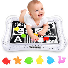 Yeeeasy Tummy Time Water Mat Inflatable Tummy Time Water Play Mat for Babies, In