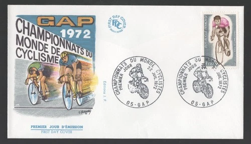 France 1972 Cycling World Championship FDC. First Day Cover