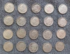 Lot of 20 circulated Silver Roosevelt Dimes from 1946 to 1964 - 90% fine