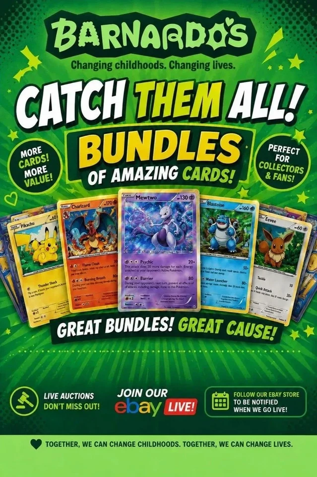Barnardo’s Charity Pokemon TCG Single & Bundles Auction £1