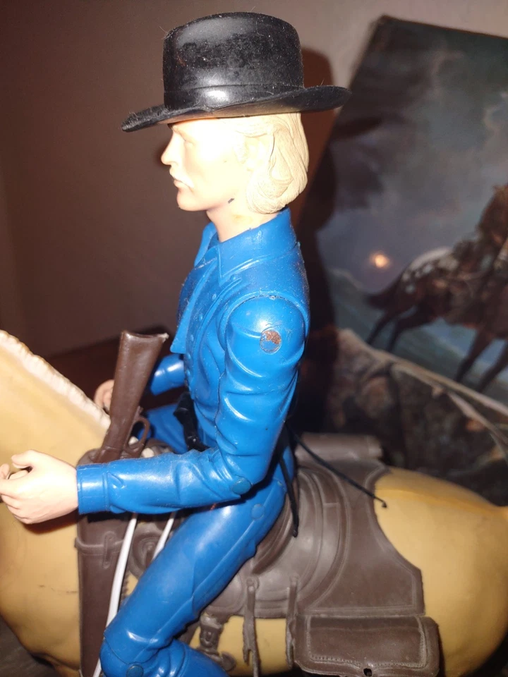 Vintage 60s Marx Thunderbolt Horse Complete Gear & General Custer Rider. Nice  - Image 3 of 4