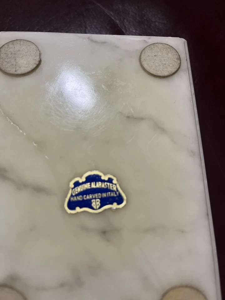 Vintage Genuine ALABASTER Box Made In Italy - Image 4 of 4