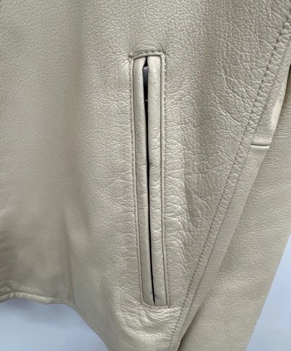 AVIREX 40th Anniversary Model Leather Riders Jacket Men's Size L Beige image 10