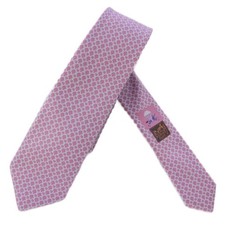 HERMES tie all over silk made in France pink