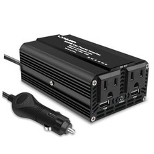 500W Power Inverter for Vehicles DC 12V to 110V AC Car Plug Adapter Black