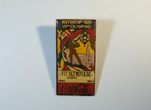 Vintage Coca-Cola Antwerp 1920 Olympics Pin Badge