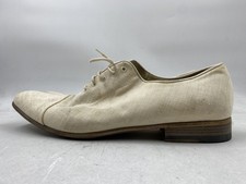 Gucci 157269 Off White Linen Cap Toe Oxford Dress Shoes Size 11 D