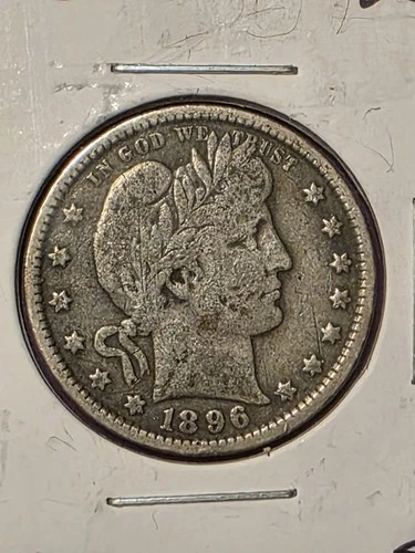 1896-O Barber Quarter  VG+   LOW 1,484,000 MINTAGE    SEMI-KEY DATE SILVER COIN