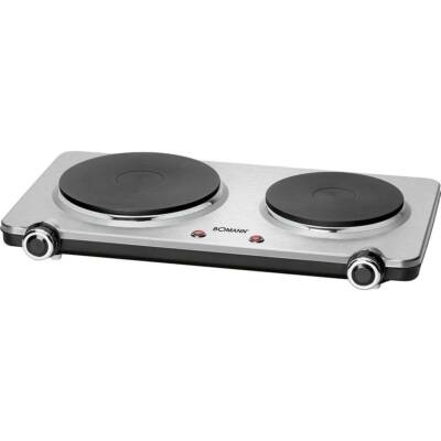 Bomann DKP 5033 E CB Edelstahl-Doppelkochplatte, 2500W - Edelstahl/Schwarz