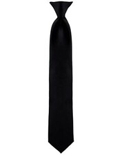 Clip on Ties for Men - Premium Black Solid Color Clip on Tie