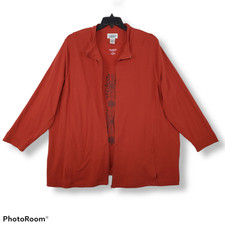 All American Comfort 2 pc Jacket Tank Activewear Set Sz 2X Burnt Orange Stretch