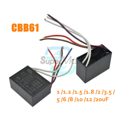 CBB61 AC 450V 1 1.2 1.5 1.8 2 3.5 5 6 8 10 12 20uF Appliance Motor Capacitor