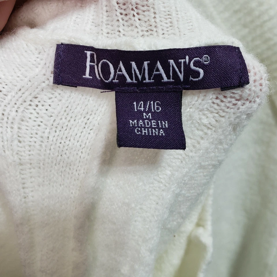 NWOT Roaman's Ivory Wool Blend V-Neck Sweater Plus Size 14/16 - Image 4 of 4