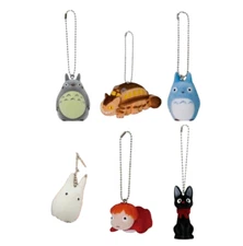(Set of 6) JAPAN My Neighbor Totoro Studio Ghibli Ponyo Mini Key Fob Chain Charm