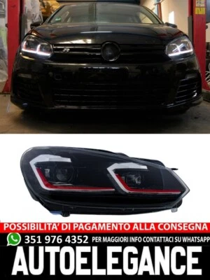 VOLKSWAGEN Fari a LED adatti per VW Golf 6 VI 2008-2013 con Facelift G7.5 GTI Look Red Luci
