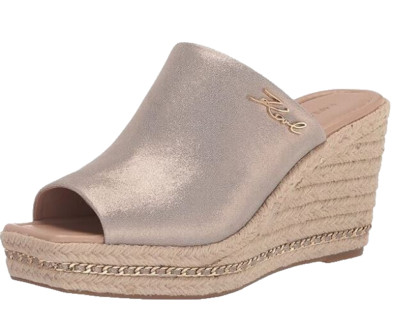 KARL LAGERFELD Paris Women's Corissa Slip-on Espadrille Wedge  Sandal Size 10M