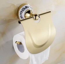 Gold Color Brass Wall Mounted Bathroom Toilet Paper Holder Roll Tissue Rack