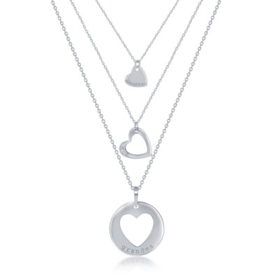 3PC Generation-Hearts Necklace Set  'Grandma' 'Mom' 'Daughter'