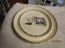 Vintage Glasco Electric Company Ceramic Pottery Ashtray Brilliant Graphics 1950s