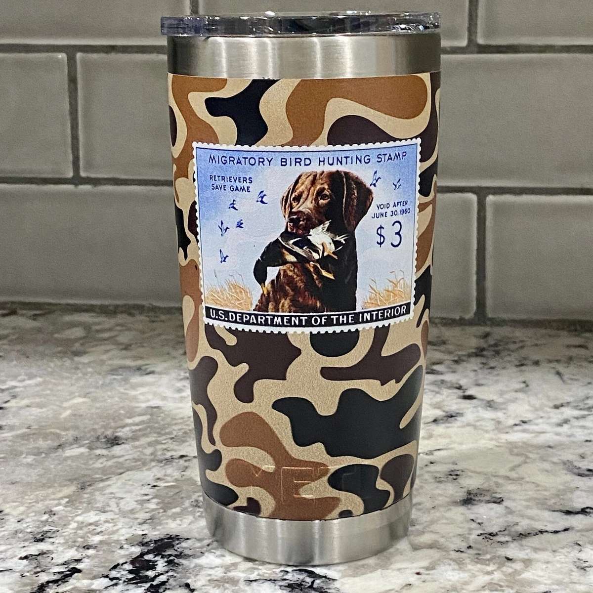 Yeti 20 oz Tumbler Duck Stamp Old Camo No Stamp