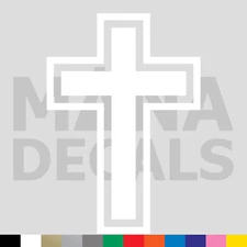 Cross Vinyl Die Cut Decal Sticker - Jesus Christ Christian Religious God Church