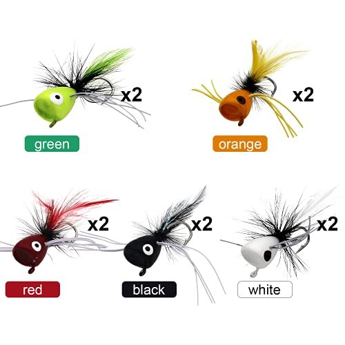 Bluegill Fishing Lures BEIXIN 10pcs Popper Dry Bass Fishing Popper