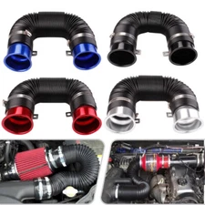Universal 3'' Flexible Car Cold Air Intake Hose Filter Pipe Telescopic Tube Kit