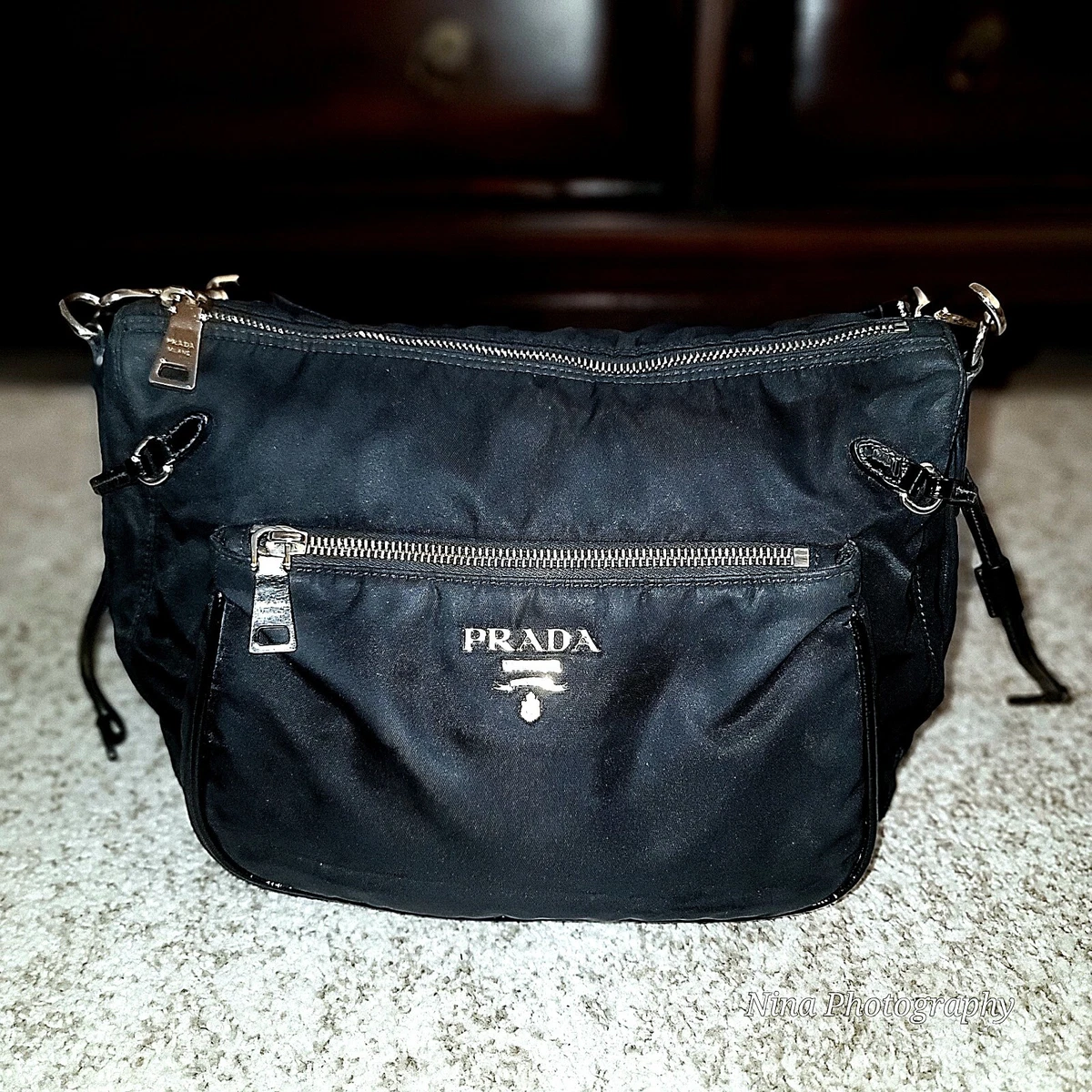 Prada, Bags, Prada Crossbody Bag Nylon Black