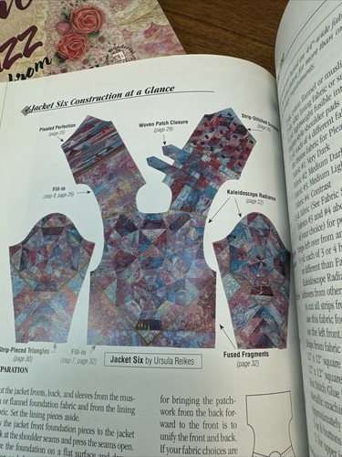Jacket Jazz & More Jazz LOT 2 Quilted Jacket Clothing Patterns Patchwork Retro - Picture 4 of 14