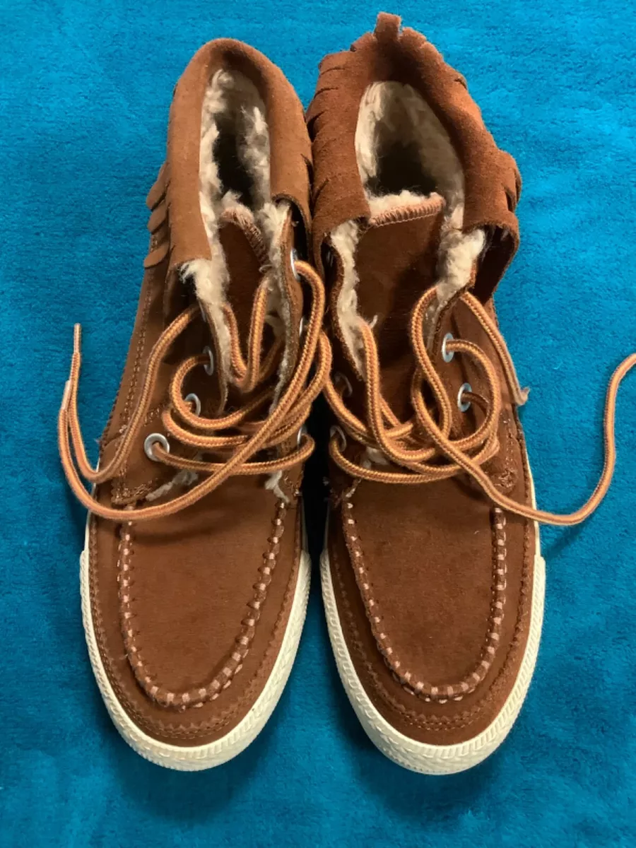 Converse Chuck Taylor All Star Suede Fringe High Top Brown Fur