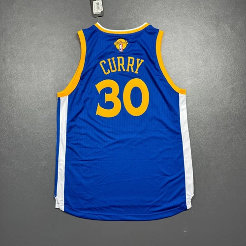 100% Authentic Stephen Curry Adidas 2015 NBA Finals Warriors Jersey Size L Mens video thumbnail