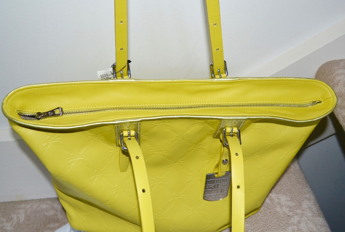New $675 Authentic Longchamp LM Cuir Leather Lemon Yellow