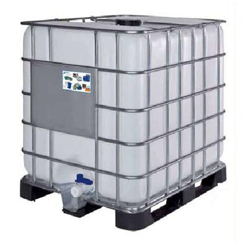 Cisterna in plastica nuova 1000 Lt, pallet plastica, valvola  2", cop. 225 mm