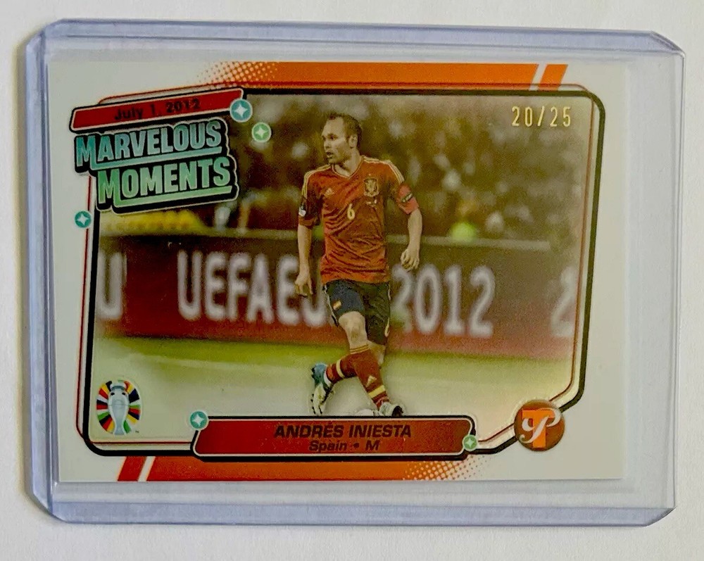 Topps Pristine UEFA Euro 2024 Andres Iniesta Marvelous Moments Red SP 25 Card