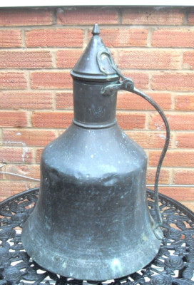 GROSSER ANTIKER MASSIVER DICKER KUPFER & SCHMIEDEEISEN INDISCHER NEPALI WASSERTRÄGER