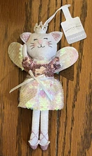 2025 TARGET WONDERSHOP CHRISTMAS TREE ORNAMENT BALLERINA CAT WITH TIARA - 4.5"