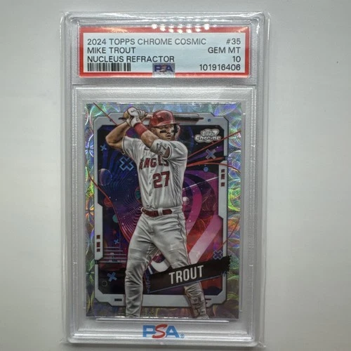 2024 Topps Chrome Cosmic Mike Trout Angels #35 Nucleus Refractor PSA 10