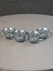 Vintage Carnival Glass Iridescent Blue Punch Bowl Cups  Set Of 4