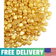 Flat Glass Marbles Vase Filler Beads 1lb, 100 Gold Stones  Glass Pebbles Gems