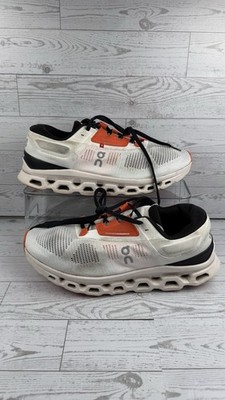 On Cloudstratus Mens Size 9.5 White Orange Running Sneakers CloudTec #34