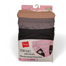 Hanes Comfort Period Light Discreet Leak Protection Bikini Underwear Size 8 NEW