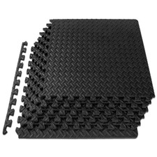 ProsourceFit Puzzle Exercise Mat  in, EVA 6 Pack 24 SQ FT , Black