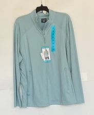 32 Degrees Cool Women's Active Mock Neck Full Zip Jacket Hippie Blue Size 2X
