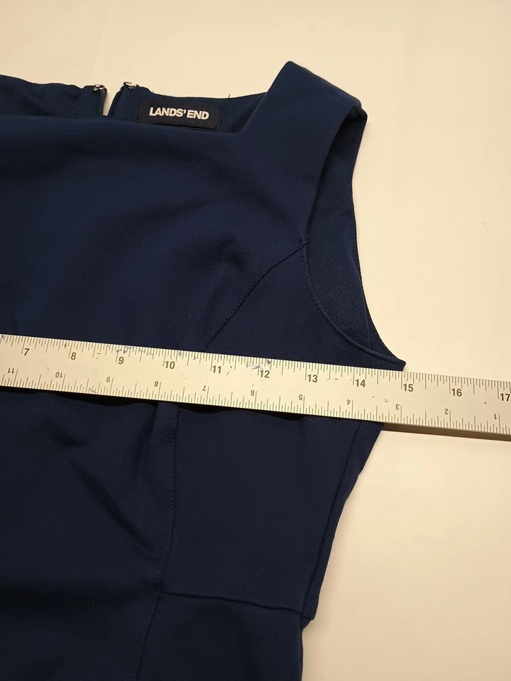 Vestido vaina Lands End para mujer 2P azul abertura trasera  Foto 3 de 4