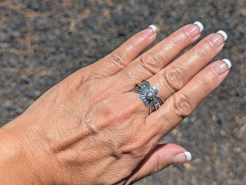 Navajo Sterling Silver Thunderbird Ring Handcrafted Southwest Jewelry Sz 9.5 US - Picture 3 of 10