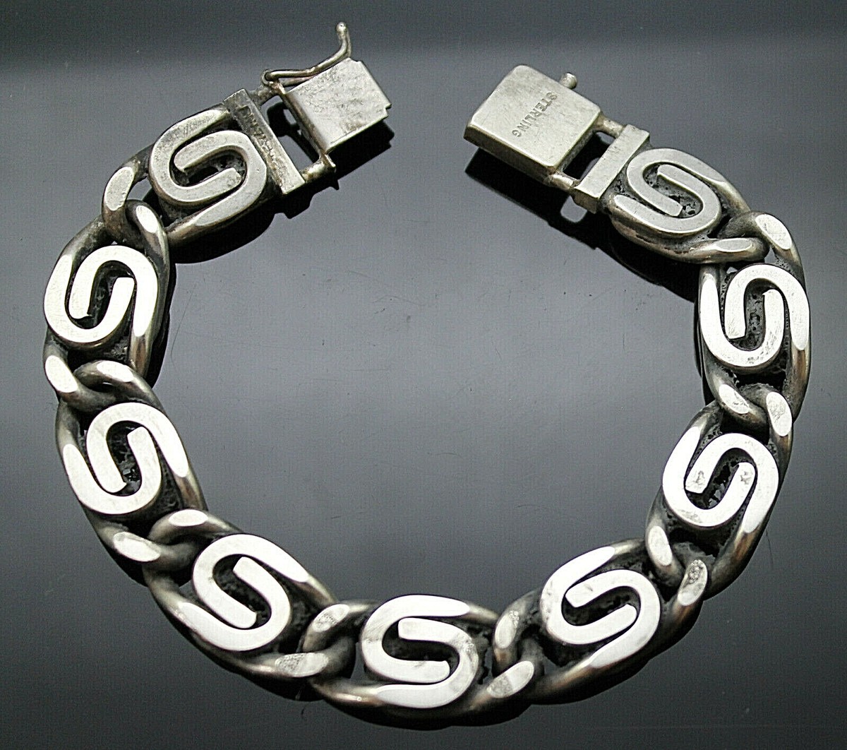 アクセサリー Vintage Silver Plate Chain Bracelet 925 Vintage 925 Sterling Silver Bracelet. - Etsy