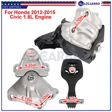 3pcs Motor Mount Kit Set For 2012-15 Honda Civic 1.8L Engine - Auto Transmission