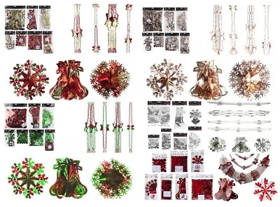Christmas Hanging Ceiling,Wall Decoration Foil Garland,Bell,Ball,SnowFlake Decor