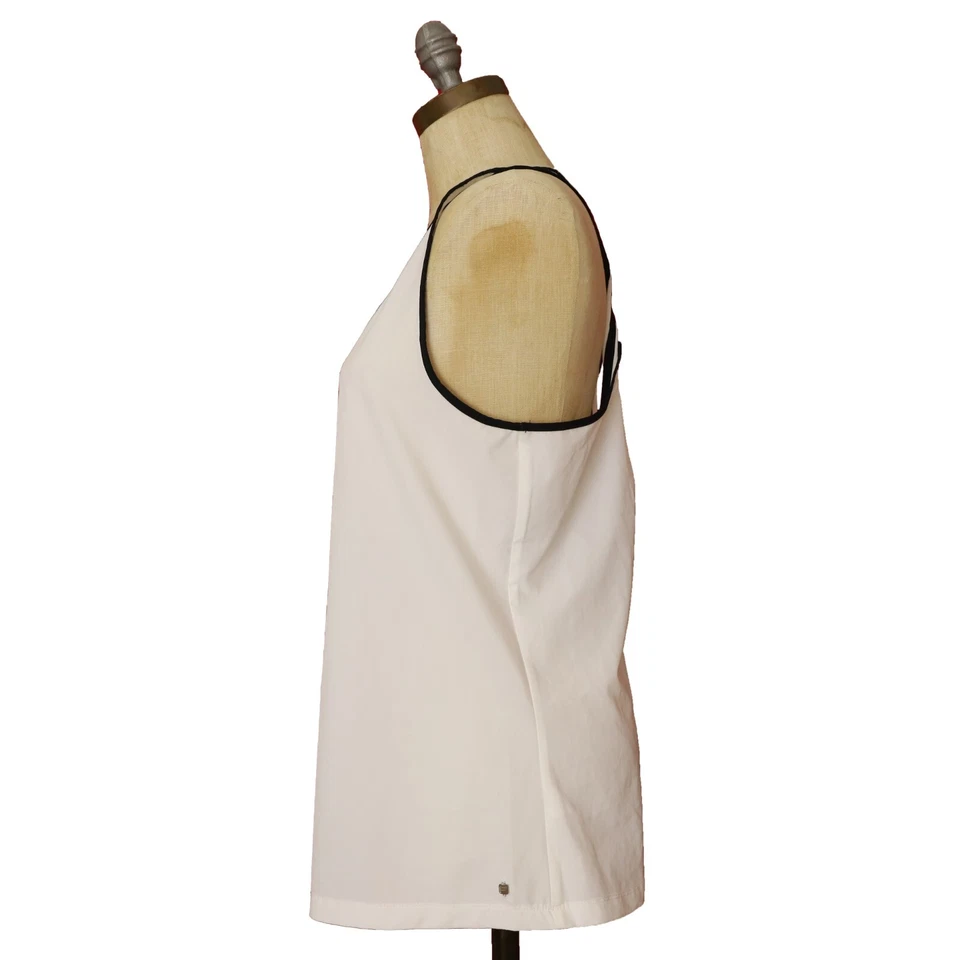 FABLETICS Tyra Linne Twisted Back Tank Top M White Black Active EUC B42 - Image 4 of 4